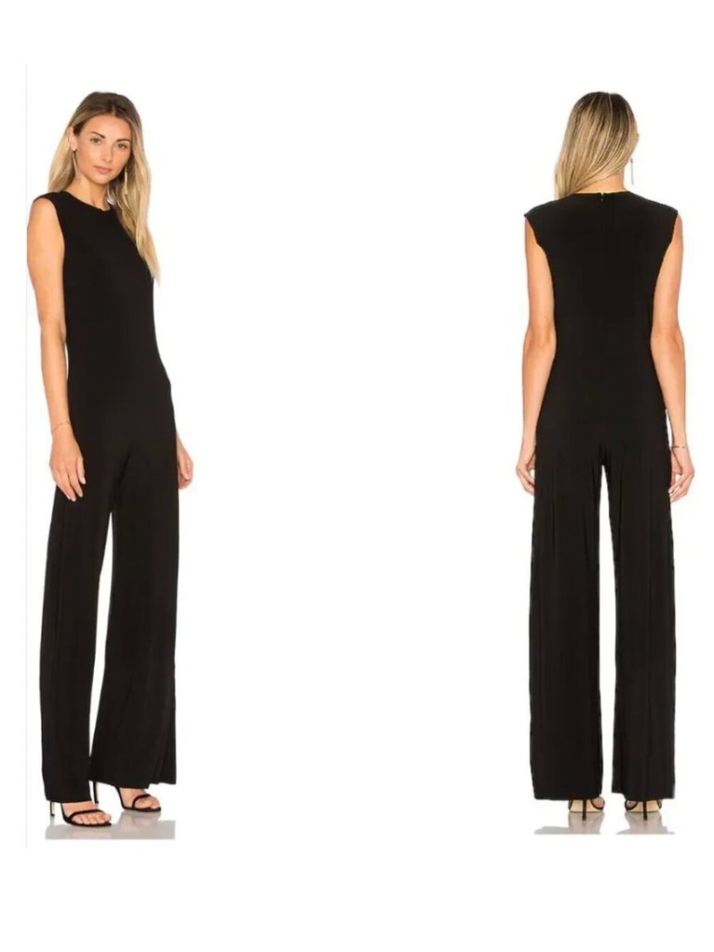 NWT Norma Kamali Black Sleeveless Jumpsuit XS Jersey Party Luxury Minimalist